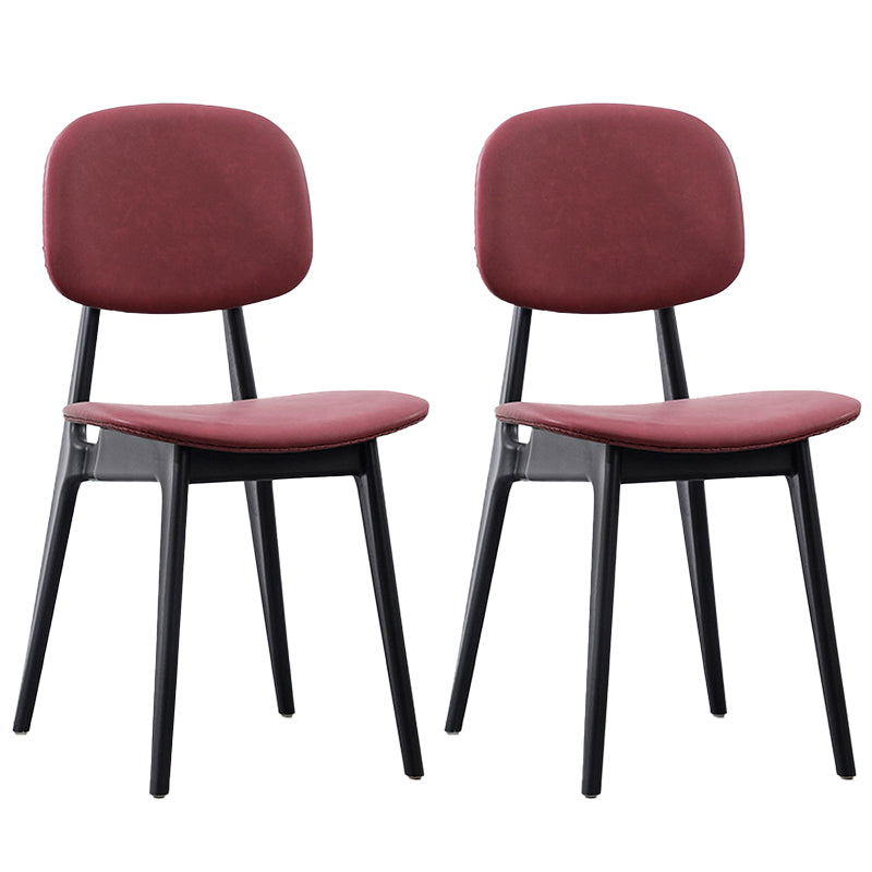 Modern Armless Dining Side Chair Indoor Open Back Chair with Metal Legs Red Set of 2 Clearhalo ' kitchen&dining_furn' 'Dining Chairs' 'Dining Tables & Seating' 'dining_chair' 'Furniture' 'furniture_dining_chair' 'Kitchen & Dining Furniture' 'kitchen' 3444976