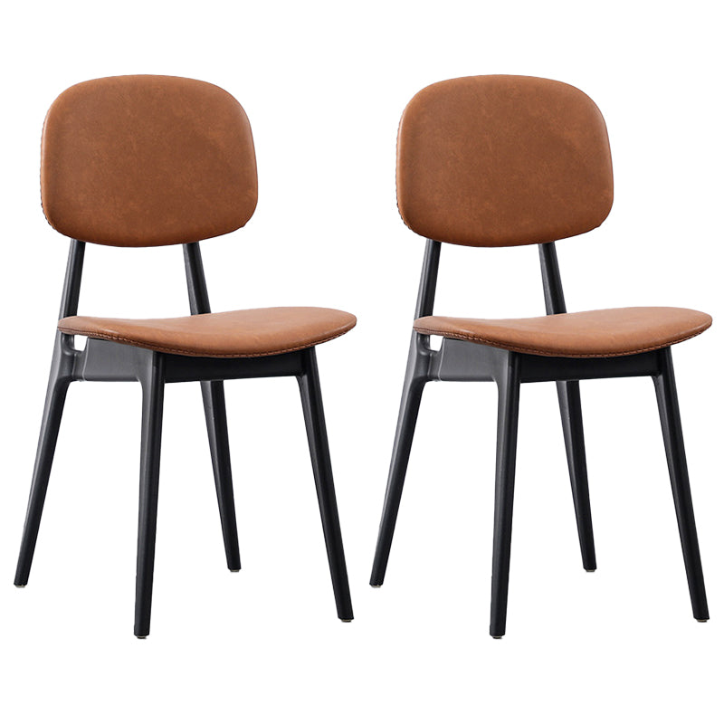 Modern Armless Dining Side Chair Indoor Open Back Chair with Metal Legs Brown Set of 2 Clearhalo ' kitchen&dining_furn' 'Dining Chairs' 'Dining Tables & Seating' 'dining_chair' 'Furniture' 'furniture_dining_chair' 'Kitchen & Dining Furniture' 'kitchen' 3444981