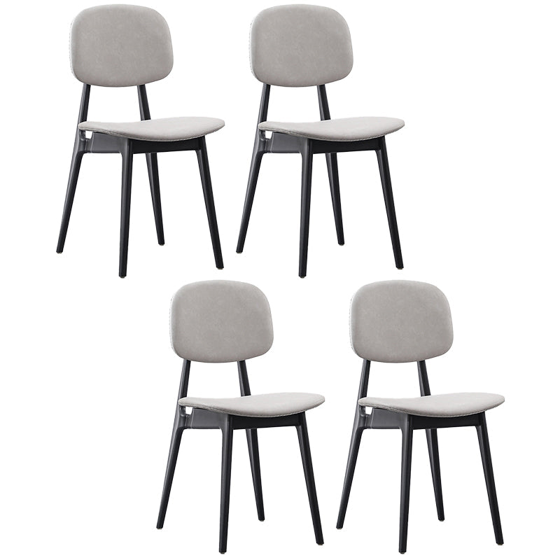 Modern Armless Dining Side Chair Indoor Open Back Chair with Metal Legs Light Gray Set of 4 Clearhalo ' kitchen&dining_furn' 'Dining Chairs' 'Dining Tables & Seating' 'dining_chair' 'Furniture' 'furniture_dining_chair' 'Kitchen & Dining Furniture' 'kitchen' 3444984