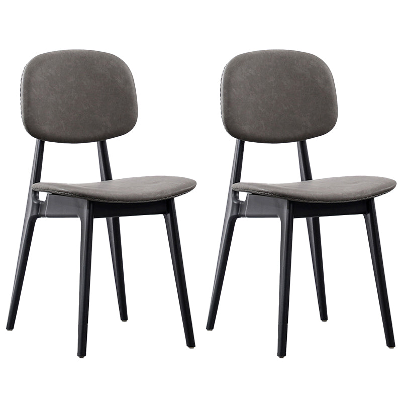 Modern Armless Dining Side Chair Indoor Open Back Chair with Metal Legs Black Gray-White Set of 2 Clearhalo ' kitchen&dining_furn' 'Dining Chairs' 'Dining Tables & Seating' 'dining_chair' 'Furniture' 'furniture_dining_chair' 'Kitchen & Dining Furniture' 'kitchen' 3444985
