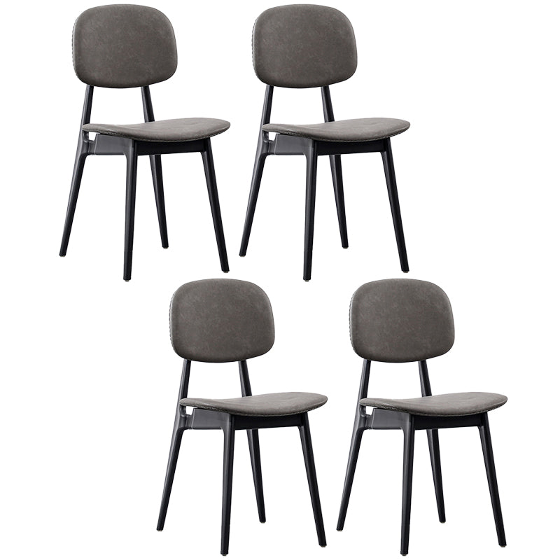 Modern Armless Dining Side Chair Indoor Open Back Chair with Metal Legs Black Gray-White Set of 4 Clearhalo ' kitchen&dining_furn' 'Dining Chairs' 'Dining Tables & Seating' 'dining_chair' 'Furniture' 'furniture_dining_chair' 'Kitchen & Dining Furniture' 'kitchen' 3444986
