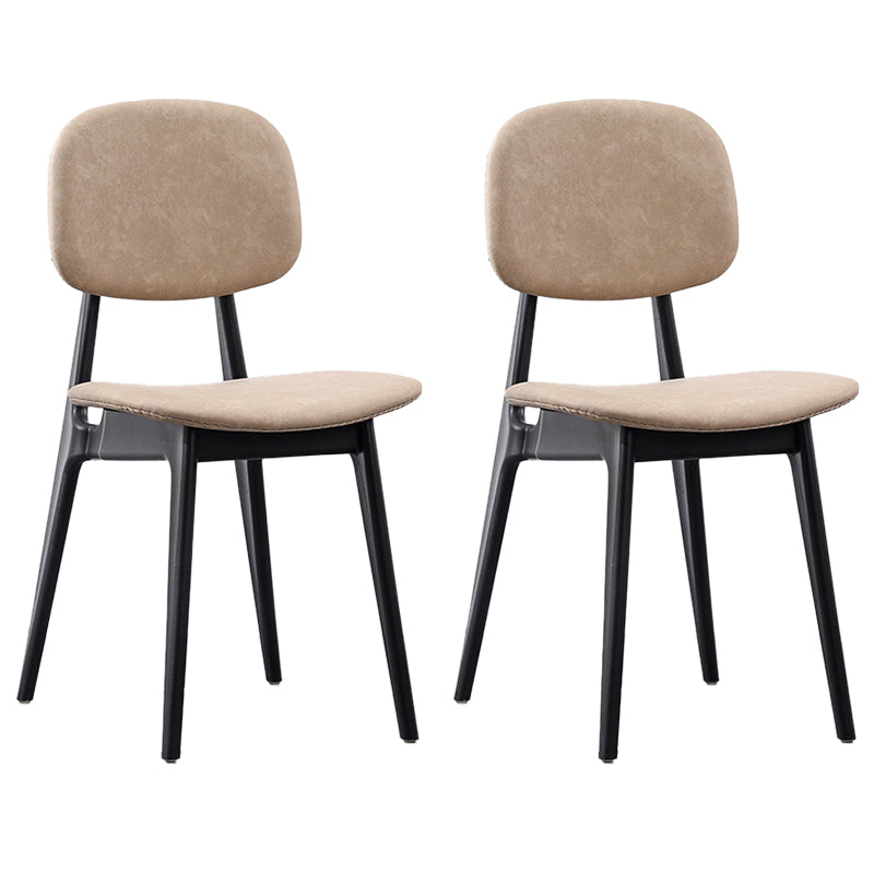 Modern Armless Dining Side Chair Indoor Open Back Chair with Metal Legs Off-White Set of 2 Clearhalo ' kitchen&dining_furn' 'Dining Chairs' 'Dining Tables & Seating' 'dining_chair' 'Furniture' 'furniture_dining_chair' 'Kitchen & Dining Furniture' 'kitchen' 3444989