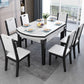 Modern Kitchen Dining Room Set with Sintered Stone Top and Black Base Dining Furniture Set Clearhalo 'Dining Room Sets' 'Dining Tables & Seating' 'dining_room_set' 'furn' 'furn_dining_room_set' 'Furniture' 'furniture_dining_room_set' 'Kitchen & Dining Furniture' 'kitchen&dining_furn' 'kitchen' 3446779