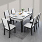 Modern Kitchen Dining Room Set with Sintered Stone Top and Black Base Dining Furniture Set Clearhalo 'Dining Room Sets' 'Dining Tables & Seating' 'dining_room_set' 'furn' 'furn_dining_room_set' 'Furniture' 'furniture_dining_room_set' 'Kitchen & Dining Furniture' 'kitchen&dining_furn' 'kitchen' 3446789