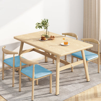 Wooden Modern Dining Room Set Standard Height with Trestle Base Formal Table Set for Home Use Blue 5 Piece Set Clearhalo 'Dining Room Sets' 'Dining Tables & Seating' 'dining_room_set' 'furn' 'furn_dining_room_set' 'Furniture' 'furniture_dining_room_set' 'Kitchen & Dining Furniture' 'kitchen&dining_furn' 'kitchen' 3446794