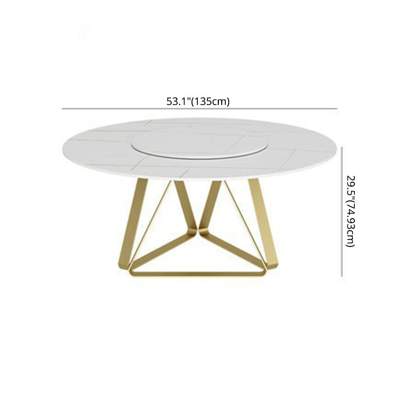 Modern Style Sintered Stone White Dining¬†Room¬†Set with Round Table Home Dining Table Furniture Clearhalo 'Dining Room Sets' 'Dining Tables & Seating' 'dining_room_set' 'furn' 'furn_dining_room_set' 'Furniture' 'furniture_dining_room_set' 'Kitchen & Dining Furniture' 'kitchen&dining_furn' 'kitchen' 3446814