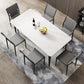 Contemporary Dining Set with Sintered Stone Dining Table and Padded Chairs Clearhalo 'Dining Room Sets' 'Dining Tables & Seating' 'dining_room_set' 'furn' 'furn_dining_room_set' 'Furniture' 'furniture_dining_room_set' 'Kitchen & Dining Furniture' 'kitchen&dining_furn' 'kitchen' 3446819