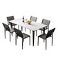 Contemporary Dining Set with Sintered Stone Dining Table and Padded Chairs Clearhalo 'Dining Room Sets' 'Dining Tables & Seating' 'dining_room_set' 'furn' 'furn_dining_room_set' 'Furniture' 'furniture_dining_room_set' 'Kitchen & Dining Furniture' 'kitchen&dining_furn' 'kitchen' 3446821
