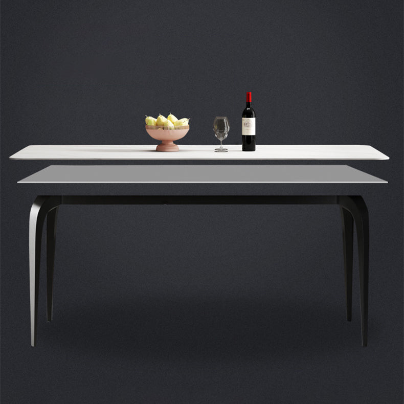 Contemporary Dining Set with Sintered Stone Dining Table and Padded Chairs Clearhalo 'Dining Room Sets' 'Dining Tables & Seating' 'dining_room_set' 'furn' 'furn_dining_room_set' 'Furniture' 'furniture_dining_room_set' 'Kitchen & Dining Furniture' 'kitchen&dining_furn' 'kitchen' 3446822