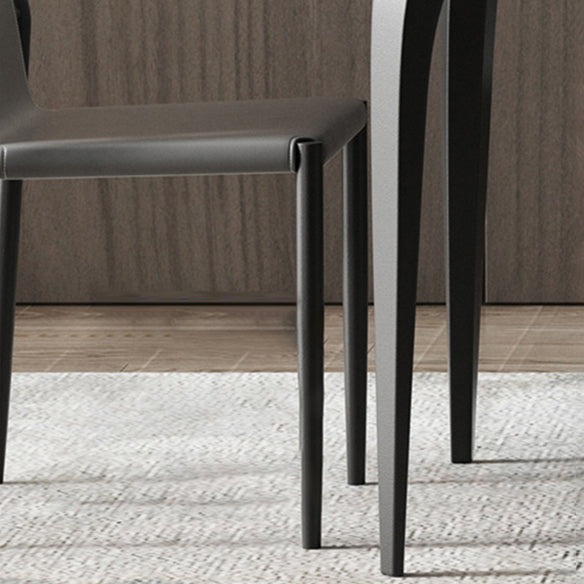 Contemporary Dining Set with Sintered Stone Dining Table and Padded Chairs Clearhalo 'Dining Room Sets' 'Dining Tables & Seating' 'dining_room_set' 'furn' 'furn_dining_room_set' 'Furniture' 'furniture_dining_room_set' 'Kitchen & Dining Furniture' 'kitchen&dining_furn' 'kitchen' 3446823