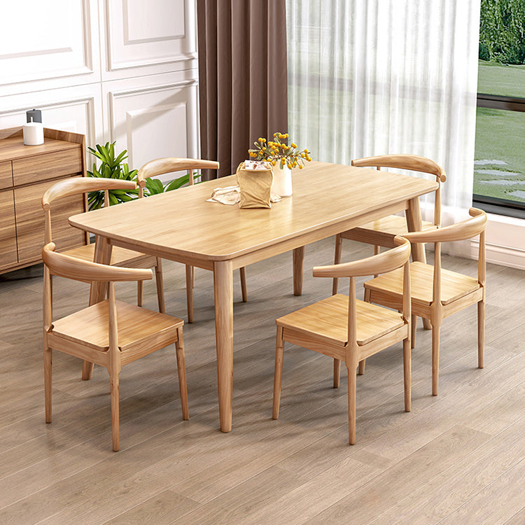 Contemporary Style Dining Table with Solid Wood Dining Table and Chairs for Home Use Clearhalo 'Dining Room Sets' 'Dining Tables & Seating' 'dining_room_set' 'Furniture' 'furniture_dining_room_set' 'Kitchen & Dining Furniture' 'kitchen&dining_furn' 'kitchen' 3446830