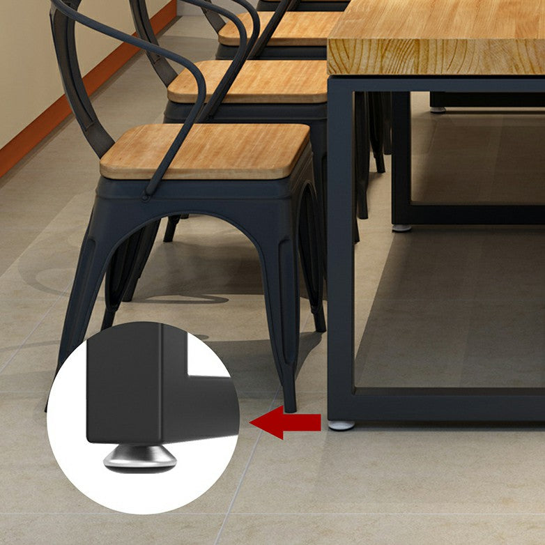 Industrial Wooden Dining¬†Room¬†Set with Rectangle Table and Black Legs Dining Table Furniture Clearhalo 'Dining Room Sets' 'Dining Tables & Seating' 'dining_room_set' 'furn' 'furn_dining_room_set' 'Furniture' 'furniture_dining_room_set' 'Kitchen & Dining Furniture' 'kitchen&dining_furn' 'kitchen' 3446851