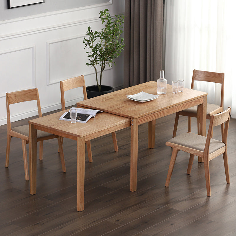 Contemporary Style Dining Table with Solid Wood Dining Table and Chairs for Home Use Natural Clearhalo 'Dining Room Sets' 'Dining Tables & Seating' 'dining_room_set' 'Furniture' 'furniture_dining_room_set' 'Kitchen & Dining Furniture' 'kitchen&dining_furn' 'kitchen' 3446864
