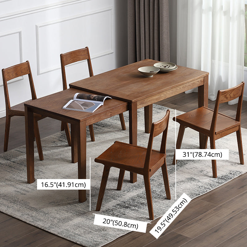 Contemporary Style Dining Table with Solid Wood Dining Table and Chairs for Home Use Clearhalo 'Dining Room Sets' 'Dining Tables & Seating' 'dining_room_set' 'Furniture' 'furniture_dining_room_set' 'Kitchen & Dining Furniture' 'kitchen&dining_furn' 'kitchen' 3446874