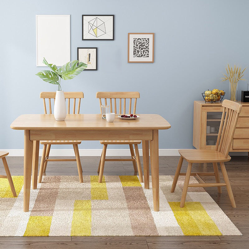 Minimalist Style Dining Room Sets with Solid Wood Dining Table and Chairs 5 Piece Set Clearhalo 'Dining Room Sets' 'Dining Tables & Seating' 'dining_room_set' 'furn' 'furn_dining_room_set' 'Furniture' 'furniture_dining_room_set' 'Kitchen & Dining Furniture' 'kitchen&dining_furn' 'kitchen' 3446903