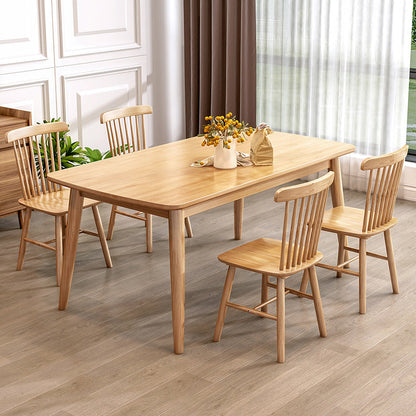Modern Rectangle Shape Khaki Dining Set Solid Wood Standard Dining Set for Kitchen 5 Piece Set Clearhalo 'Dining Room Sets' 'Dining Tables & Seating' 'dining_room_set' 'furn' 'furn_dining_room_set' 'Furniture' 'furniture_dining_room_set' 'Kitchen & Dining Furniture' 'kitchen&dining_furn' 'kitchen' 3446916