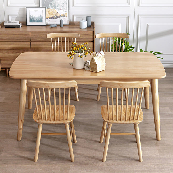 Modern Rectangle Shape Khaki Dining Set Solid Wood Standard Dining Set for Kitchen Clearhalo 'Dining Room Sets' 'Dining Tables & Seating' 'dining_room_set' 'furn' 'furn_dining_room_set' 'Furniture' 'furniture_dining_room_set' 'Kitchen & Dining Furniture' 'kitchen&dining_furn' 'kitchen' 3446918