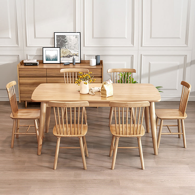 Modern Rectangle Shape Khaki Dining Set Solid Wood Standard Dining Set for Kitchen Clearhalo 'Dining Room Sets' 'Dining Tables & Seating' 'dining_room_set' 'furn' 'furn_dining_room_set' 'Furniture' 'furniture_dining_room_set' 'Kitchen & Dining Furniture' 'kitchen&dining_furn' 'kitchen' 3446929