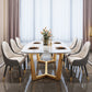 Nordic Dining Room Set Metal Frame Dining Table Rectangle White Slate Formal Dinette Set for Home 7 Piece Set Clearhalo 'Dining Room Sets' 'Dining Tables & Seating' 'dining_room_set' 'furn' 'furn_dining_room_set' 'Furniture' 'furniture_dining_room_set' 'Kitchen & Dining Furniture' 'kitchen&dining_furn' 'kitchen' 3446972