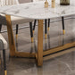 Nordic Dining Room Set Metal Frame Dining Table Rectangle White Slate Formal Dinette Set for Home Clearhalo 'Dining Room Sets' 'Dining Tables & Seating' 'dining_room_set' 'furn' 'furn_dining_room_set' 'Furniture' 'furniture_dining_room_set' 'Kitchen & Dining Furniture' 'kitchen&dining_furn' 'kitchen' 3446976