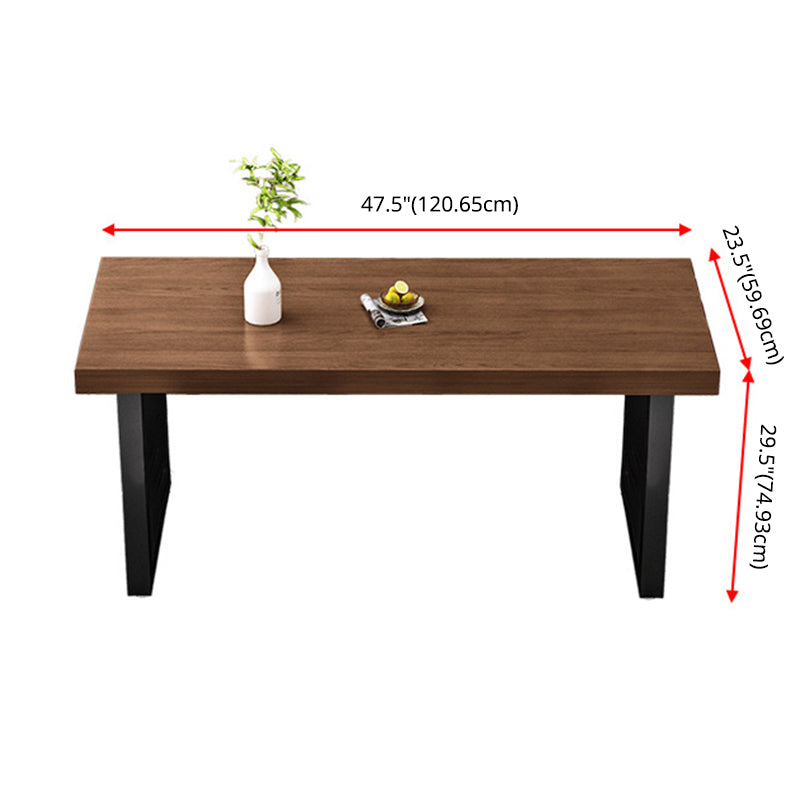 Industrial Style Wooden Dining¬†Room¬†Set with Rectangle Table and Metal Base Dining Table Furniture Clearhalo 'Dining Room Sets' 'Dining Tables & Seating' 'dining_room_set' 'furn' 'furn_dining_room_set' 'Furniture' 'furniture_dining_room_set' 'Kitchen & Dining Furniture' 'kitchen&dining_furn' 'kitchen' 3447002