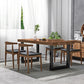 Industrial Style Wooden Dining¬†Room¬†Set with Rectangle Table and Metal Base Dining Table Furniture Clearhalo 'Dining Room Sets' 'Dining Tables & Seating' 'dining_room_set' 'furn' 'furn_dining_room_set' 'Furniture' 'furniture_dining_room_set' 'Kitchen & Dining Furniture' 'kitchen&dining_furn' 'kitchen' 3447008