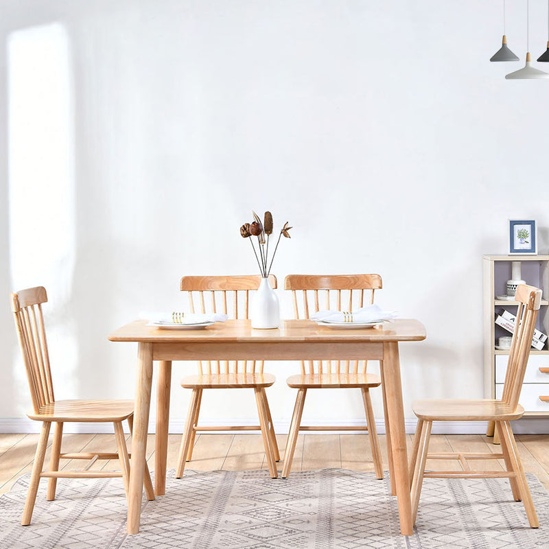 Contemporary Solid Wood Standard Dining Set Rectangle Kitchen Dining Set with 4 Legs Table 5 Piece Set Clearhalo 'Dining Room Sets' 'Dining Tables & Seating' 'dining_room_set' 'furn' 'furn_dining_room_set' 'Furniture' 'furniture_dining_room_set' 'Kitchen & Dining Furniture' 'kitchen&dining_furn' 'kitchen' 3447010