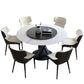 Modern Sintered Stone Dining Room Set with Round Top and Black Base Dining Furniture for Home Use Clearhalo 'Dining Room Sets' 'Dining Tables & Seating' 'dining_room_set' 'furn' 'furn_dining_room_set' 'Furniture' 'furniture_dining_room_set' 'Kitchen & Dining Furniture' 'kitchen&dining_furn' 'kitchen' 3447030