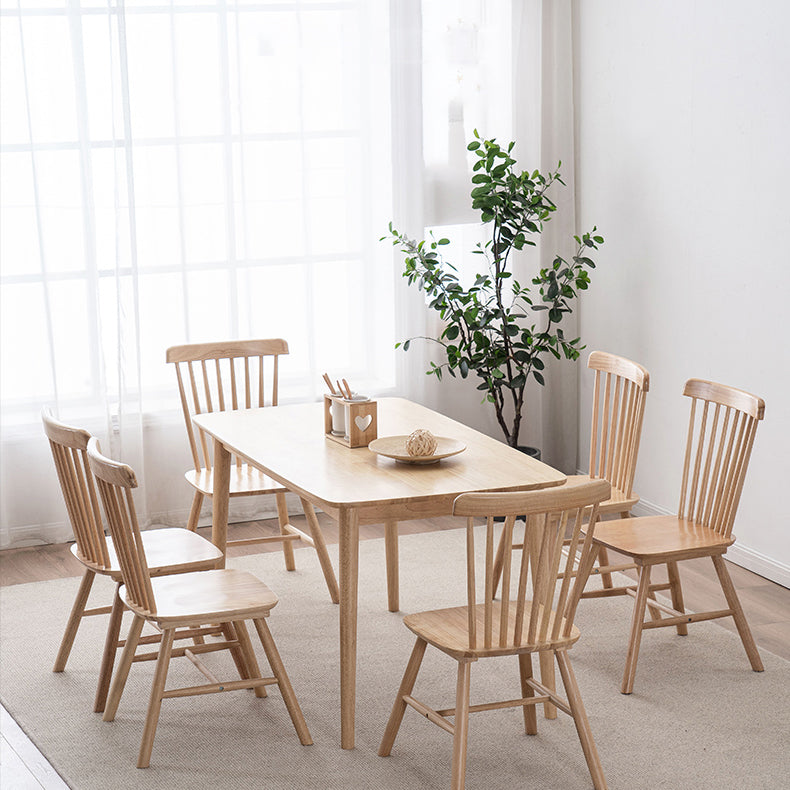 Minimalist Style Solid Wood Dining Room Set with Traditional Height Table and 4 Legs Base Clearhalo 'Dining Room Sets' 'Dining Tables & Seating' 'dining_room_set' 'furn' 'furn_dining_room_set' 'Furniture' 'furniture_dining_room_set' 'Kitchen & Dining Furniture' 'kitchen&dining_furn' 'kitchen' 3447038