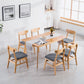 Minimalist Style Solid Wood Dining Room Set with Traditional Height Table and 4 Legs Base Gray 7 Piece Set Clearhalo 'Dining Room Sets' 'Dining Tables & Seating' 'dining_room_set' 'furn' 'furn_dining_room_set' 'Furniture' 'furniture_dining_room_set' 'Kitchen & Dining Furniture' 'kitchen&dining_furn' 'kitchen' 3447039