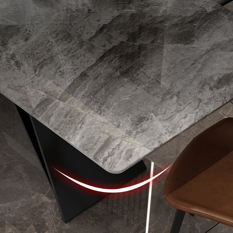 Modern Style Dining Room Sets with Sintered Stone Dining Table and Chairs Clearhalo 'Dining Room Sets' 'Dining Tables & Seating' 'dining_room_set' 'furn' 'furn_dining_room_set' 'Furniture' 'furniture_dining_room_set' 'Kitchen & Dining Furniture' 'kitchen&dining_furn' 'kitchen' 3447055