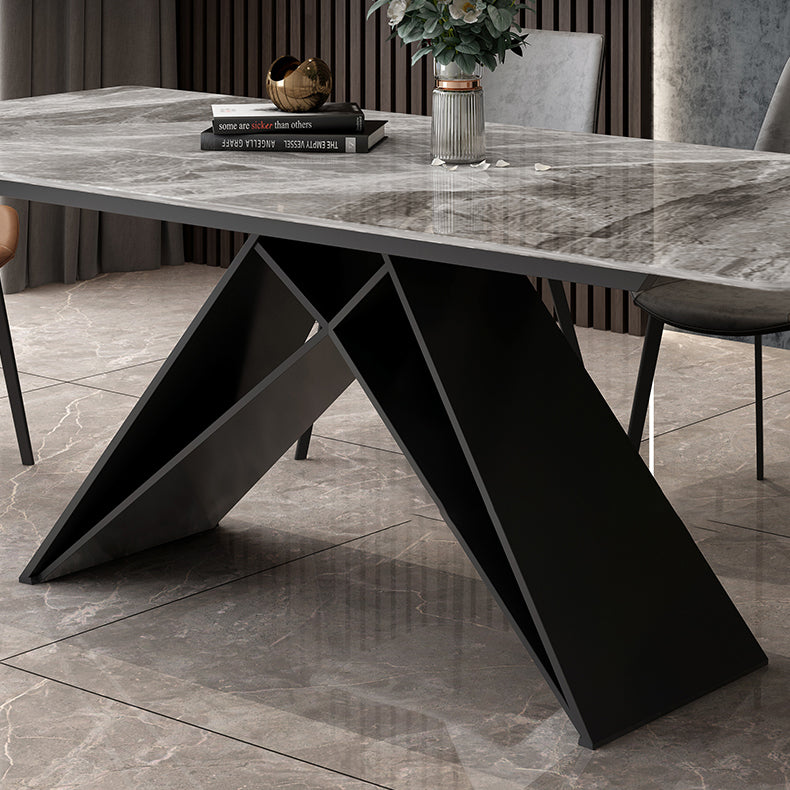 Modern Style Dining Room Sets with Sintered Stone Dining Table and Chairs Clearhalo 'Dining Room Sets' 'Dining Tables & Seating' 'dining_room_set' 'furn' 'furn_dining_room_set' 'Furniture' 'furniture_dining_room_set' 'Kitchen & Dining Furniture' 'kitchen&dining_furn' 'kitchen' 3447056