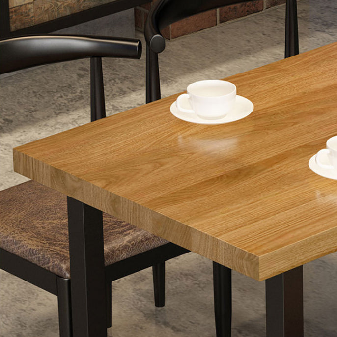 Industrial Wooden Dining¬†Room¬†Set with Rectangle Table and Black Legs Dining Table Furniture Clearhalo 'Dining Room Sets' 'Dining Tables & Seating' 'dining_room_set' 'furn' 'furn_dining_room_set' 'Furniture' 'furniture_dining_room_set' 'Kitchen & Dining Furniture' 'kitchen&dining_furn' 'kitchen' 3447069