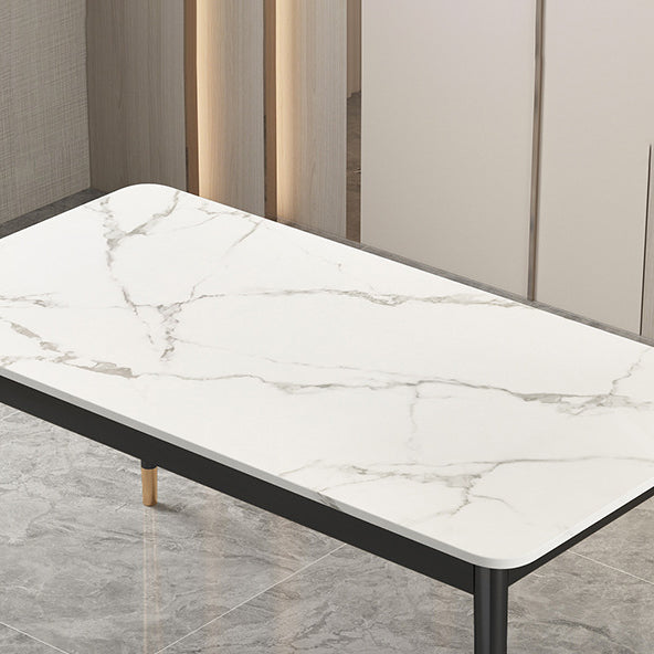 Dining Room Sets Scandinavian Metal Base Formal Rectangle Dining Table Set for Home Clearhalo 'Dining Room Sets' 'Dining Tables & Seating' 'dining_room_set' 'furn' 'furn_dining_room_set' 'Furniture' 'furniture_dining_room_set' 'Kitchen & Dining Furniture' 'kitchen&dining_furn' 'kitchen' 3447084