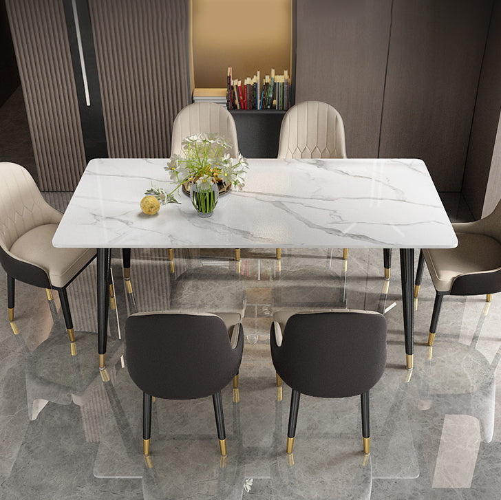Modern Sintered Stone Dining Room Set Standard Height with Rectangle Top Dining Set Clearhalo 'Dining Room Sets' 'Dining Tables & Seating' 'dining_room_set' 'furn' 'furn_dining_room_set' 'Furniture' 'furniture_dining_room_set' 'Kitchen & Dining Furniture' 'kitchen&dining_furn' 'kitchen' 3447099