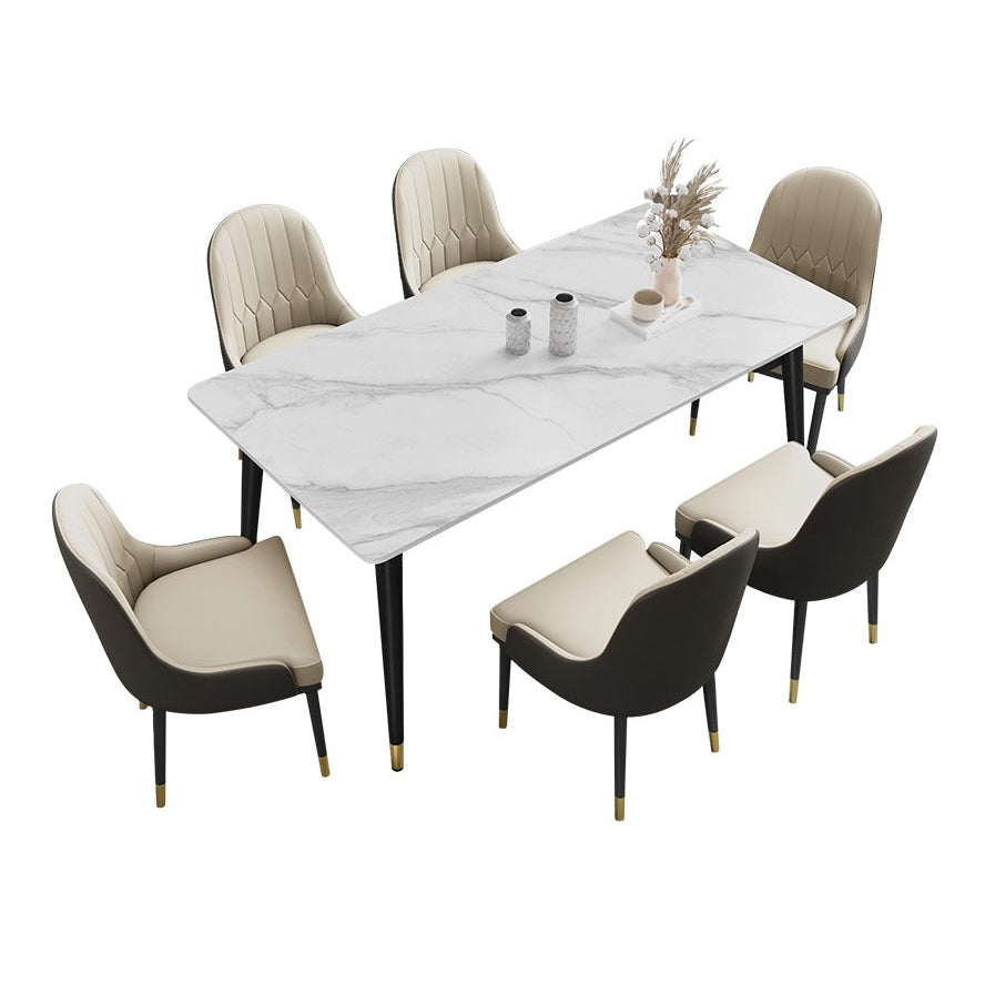 Modern Sintered Stone Dining Room Set Standard Height with Rectangle Top Dining Set Clearhalo 'Dining Room Sets' 'Dining Tables & Seating' 'dining_room_set' 'furn' 'furn_dining_room_set' 'Furniture' 'furniture_dining_room_set' 'Kitchen & Dining Furniture' 'kitchen&dining_furn' 'kitchen' 3447100