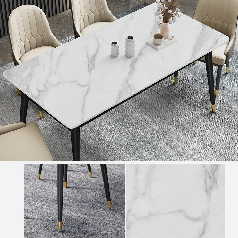 Modern Sintered Stone Dining Room Set Standard Height with Rectangle Top Dining Set Clearhalo 'Dining Room Sets' 'Dining Tables & Seating' 'dining_room_set' 'furn' 'furn_dining_room_set' 'Furniture' 'furniture_dining_room_set' 'Kitchen & Dining Furniture' 'kitchen&dining_furn' 'kitchen' 3447101