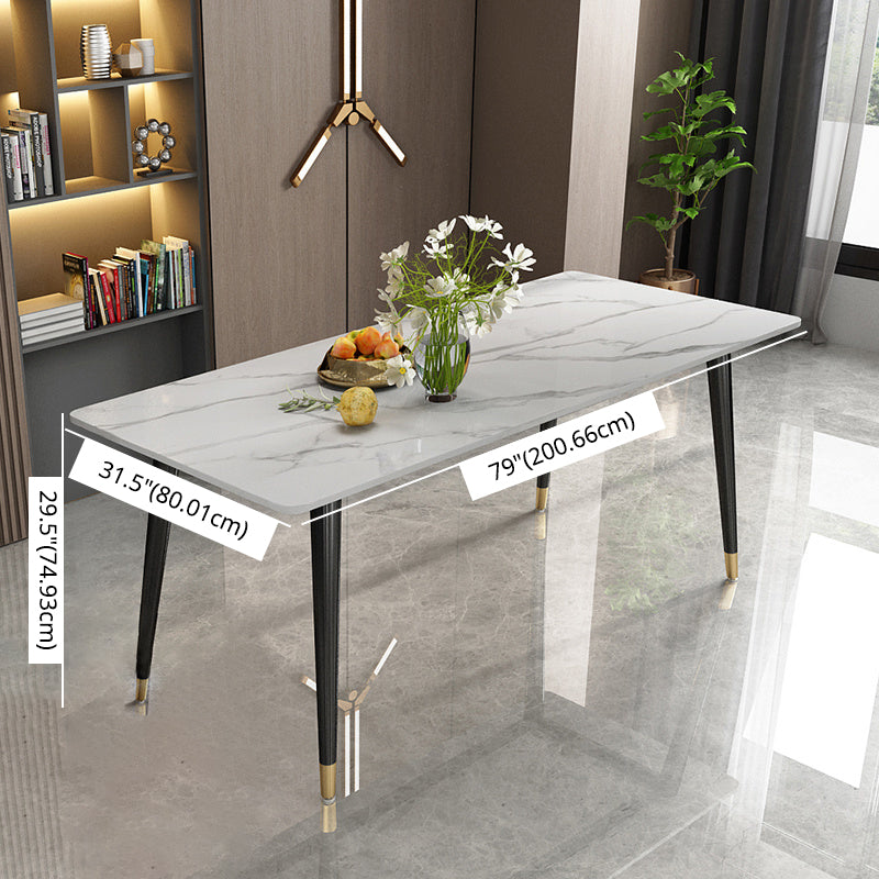 Modern Sintered Stone Dining Room Set Standard Height with Rectangle Top Dining Set Clearhalo 'Dining Room Sets' 'Dining Tables & Seating' 'dining_room_set' 'furn' 'furn_dining_room_set' 'Furniture' 'furniture_dining_room_set' 'Kitchen & Dining Furniture' 'kitchen&dining_furn' 'kitchen' 3447105