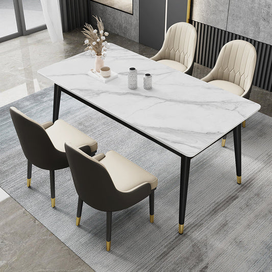 Modern Sintered Stone Dining Room Set Standard Height with Rectangle Top Dining Set Clearhalo 'Dining Room Sets' 'Dining Tables & Seating' 'dining_room_set' 'furn' 'furn_dining_room_set' 'Furniture' 'furniture_dining_room_set' 'Kitchen & Dining Furniture' 'kitchen&dining_furn' 'kitchen' 3447110