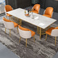 Contemporary Dining Table Set with Sintered Stone Dining Table and Upholstered Chairs 7 Piece Set Clearhalo 'Dining Room Sets' 'Dining Tables & Seating' 'dining_room_set' 'furn' 'furn_dining_room_set' 'Furniture' 'furniture_dining_room_set' 'Kitchen & Dining Furniture' 'kitchen&dining_furn' 'kitchen' 3447111