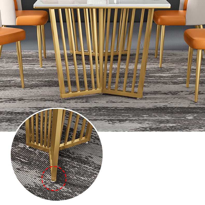 Contemporary Dining Table Set with Sintered Stone Dining Table and Upholstered Chairs Clearhalo 'Dining Room Sets' 'Dining Tables & Seating' 'dining_room_set' 'furn' 'furn_dining_room_set' 'Furniture' 'furniture_dining_room_set' 'Kitchen & Dining Furniture' 'kitchen&dining_furn' 'kitchen' 3447119