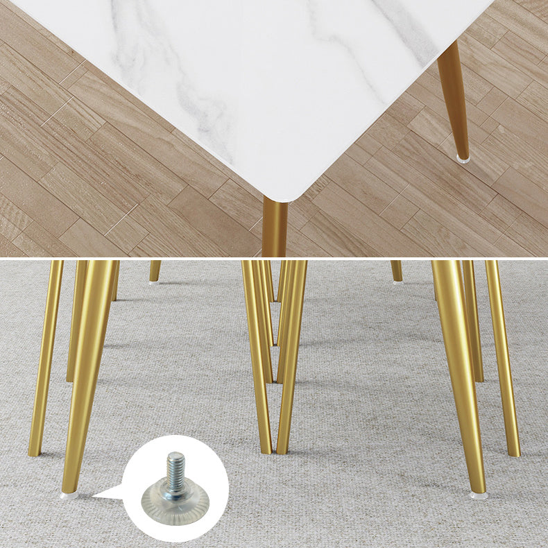 Minimalist Sintered Stone White Dining Set Rectangle Shape Standard Dining Set for Kitchen Clearhalo 'Dining Room Sets' 'Dining Tables & Seating' 'dining_room_set' 'furn' 'furn_dining_room_set' 'Furniture' 'furniture_dining_room_set' 'Kitchen & Dining Furniture' 'kitchen&dining_furn' 'kitchen' 3447128