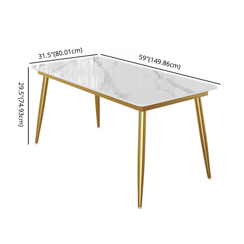 Minimalist Sintered Stone White Dining Set Rectangle Shape Standard Dining Set for Kitchen Clearhalo 'Dining Room Sets' 'Dining Tables & Seating' 'dining_room_set' 'furn' 'furn_dining_room_set' 'Furniture' 'furniture_dining_room_set' 'Kitchen & Dining Furniture' 'kitchen&dining_furn' 'kitchen' 3447132