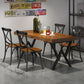 Industrial Wooden Dining¬†Room¬†Set with Rectangle Table and Black Legs Dining Table Furniture Clearhalo 'Dining Room Sets' 'Dining Tables & Seating' 'dining_room_set' 'furn' 'furn_dining_room_set' 'Furniture' 'furniture_dining_room_set' 'Kitchen & Dining Furniture' 'kitchen&dining_furn' 'kitchen' 3447136
