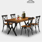 Industrial Wooden Dining¬†Room¬†Set with Rectangle Table and Black Legs Dining Table Furniture Clearhalo 'Dining Room Sets' 'Dining Tables & Seating' 'dining_room_set' 'furn' 'furn_dining_room_set' 'Furniture' 'furniture_dining_room_set' 'Kitchen & Dining Furniture' 'kitchen&dining_furn' 'kitchen' 3447138