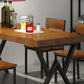 Industrial Wooden Dining¬†Room¬†Set with Rectangle Table and Black Legs Dining Table Furniture Clearhalo 'Dining Room Sets' 'Dining Tables & Seating' 'dining_room_set' 'furn' 'furn_dining_room_set' 'Furniture' 'furniture_dining_room_set' 'Kitchen & Dining Furniture' 'kitchen&dining_furn' 'kitchen' 3447141