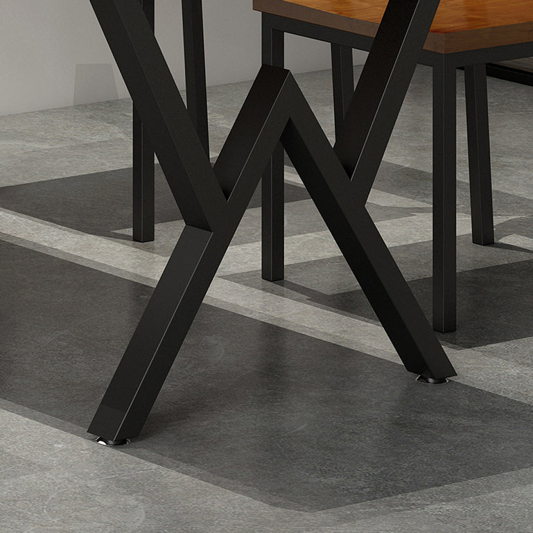 Industrial Wooden Dining¬†Room¬†Set with Rectangle Table and Black Legs Dining Table Furniture Clearhalo 'Dining Room Sets' 'Dining Tables & Seating' 'dining_room_set' 'furn' 'furn_dining_room_set' 'Furniture' 'furniture_dining_room_set' 'Kitchen & Dining Furniture' 'kitchen&dining_furn' 'kitchen' 3447143