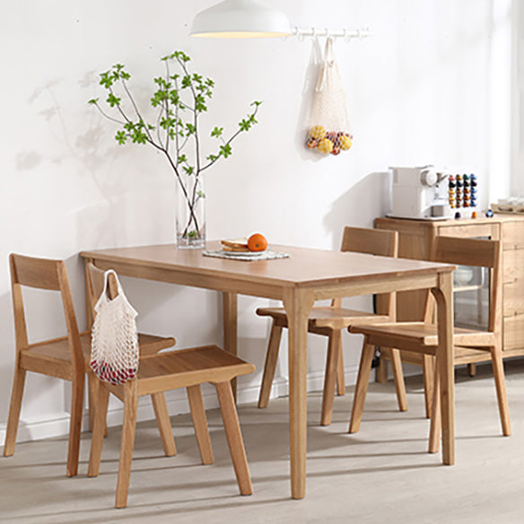 Minimalist Style Solid Wood Dining Set with Traditional Height Table and 4 Legs Base for Home Use Clearhalo 'Dining Room Sets' 'Dining Tables & Seating' 'dining_room_set' 'furn' 'furn_dining_room_set' 'Furniture' 'furniture_dining_room_set' 'Kitchen & Dining Furniture' 'kitchen&dining_furn' 'kitchen' 3447152