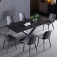 Modern Sintered Stone Dining Room Set with Rectangle Top and Black Base Furniture Clearhalo 'Dining Room Sets' 'Dining Tables & Seating' 'dining_room_set' 'furn' 'furn_dining_room_set' 'Furniture' 'furniture_dining_room_set' 'Kitchen & Dining Furniture' 'kitchen&dining_furn' 'kitchen' 3447169
