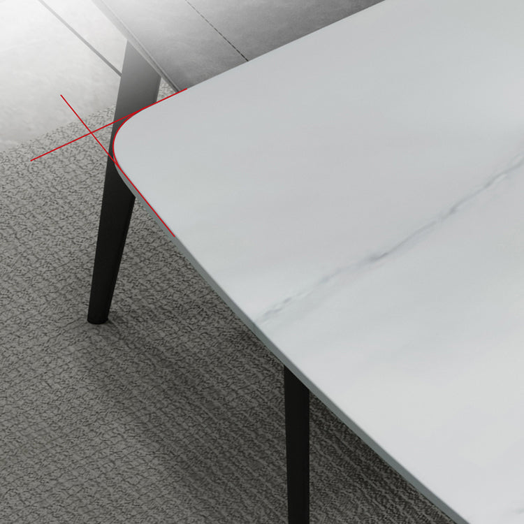 Modern Sintered Stone Dining Room Set with Rectangle Top and Black Base Furniture Clearhalo 'Dining Room Sets' 'Dining Tables & Seating' 'dining_room_set' 'furn' 'furn_dining_room_set' 'Furniture' 'furniture_dining_room_set' 'Kitchen & Dining Furniture' 'kitchen&dining_furn' 'kitchen' 3447175